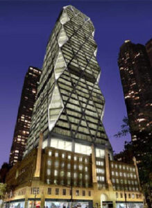 The Hearst Tower seen at night
