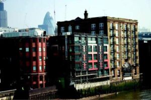 Sir John Lyon House and London skyline backdrop