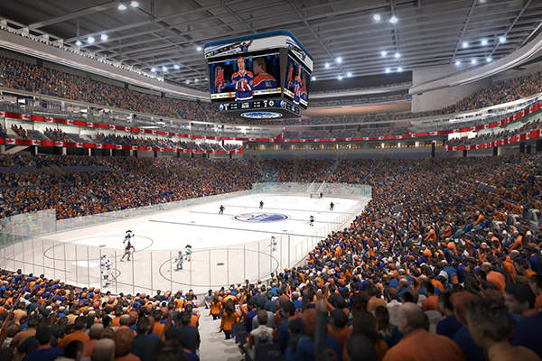 Watch a World Cup of Hockey game on the Rogers Place massive scoreboard -  Edmonton