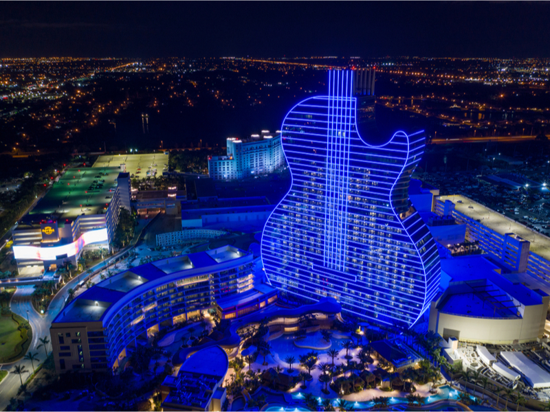 Hard Rock's Guitar-Shaped Hotel Tower, Florida, USA