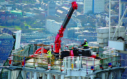 Crane on London's Shard building.